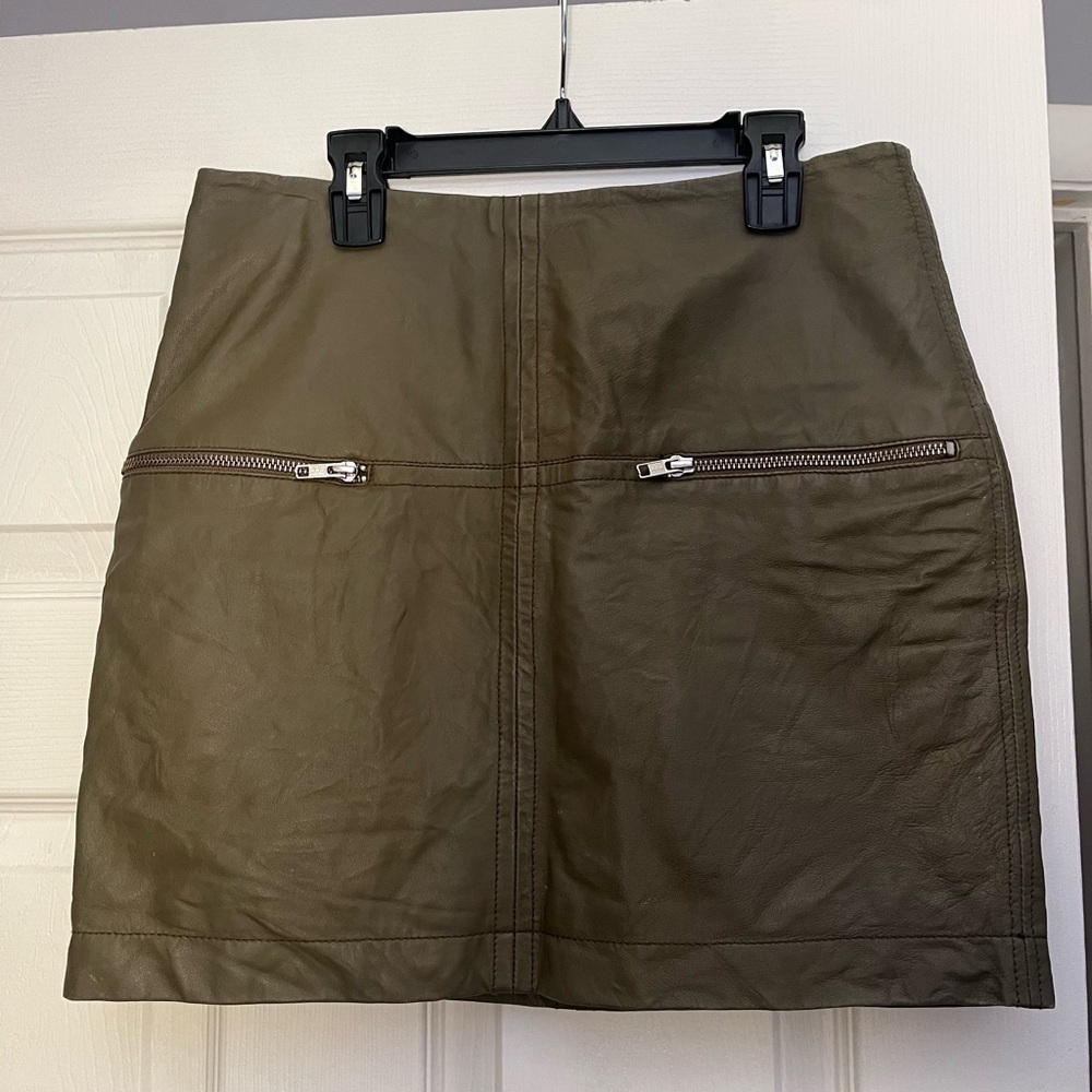 Leather mini skirt